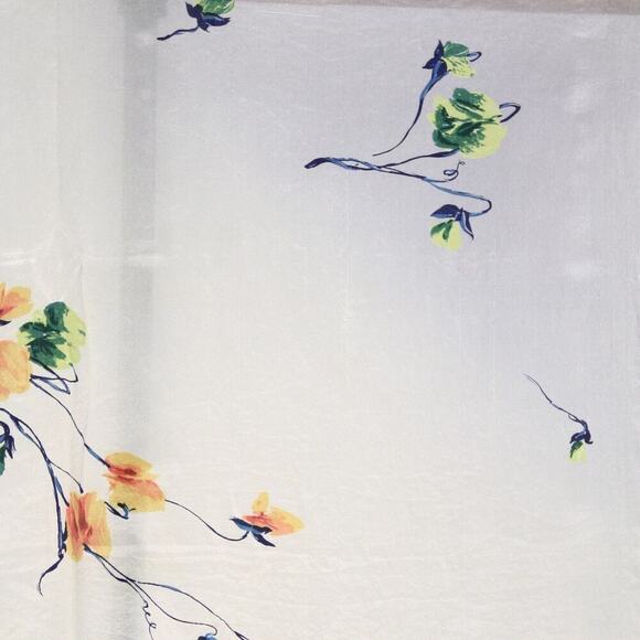 Vintage Silk Scarf w Delicate Yellow Flower Print Hand Rolled Hem 29x30 -Hey Viv - Picture 3 of 5